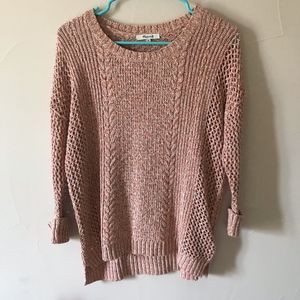 Madewell Light Pink Marled Open Knit Sweater (XS)